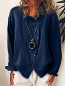 Solid Color Long Sleeve Button Casual Shirt