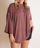 Oversize High Neck Urban Ribbed Tunic (Buy 2 Free Shipping)