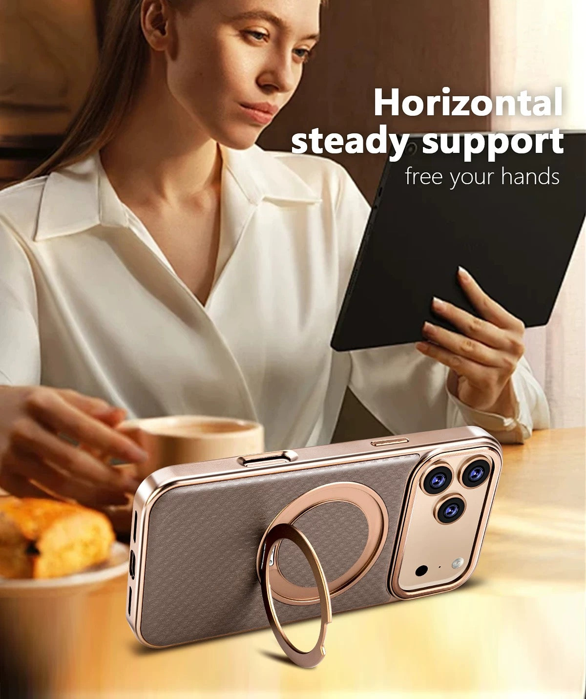 Luxury Leather MagCase with Rotating Bracket Holder