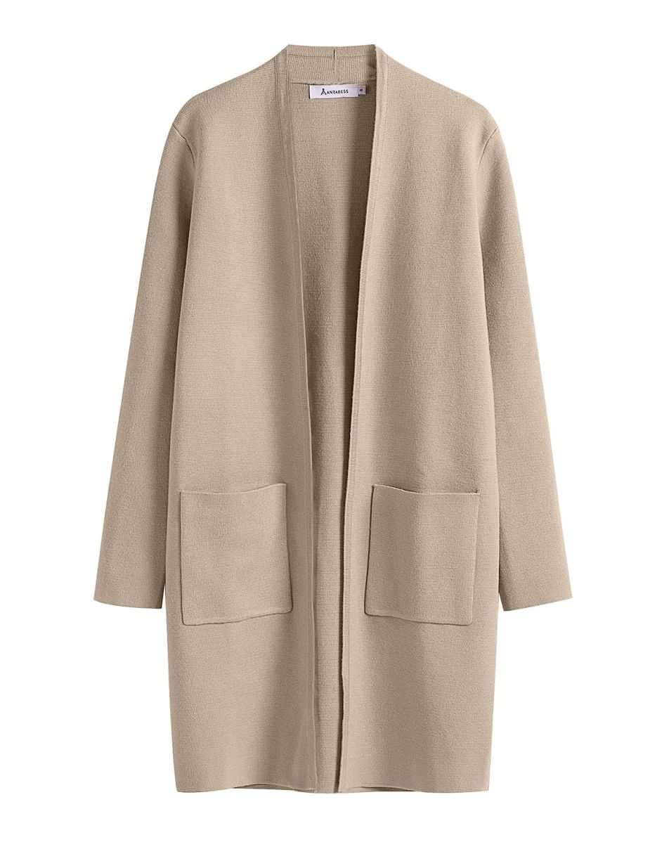 ANRABESS Cardigan Sweater for Women Casual 2023 Fall Winter Fashion Coat Long Sleeve Open Front Knit Coatigan Clothes