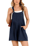 ANRABESS Casual Adjustable Strap Linen Short Bib Overalls Jumpsuit Rompers