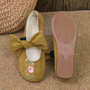 New Embroidered Bow Flat Mary Jane Shoes