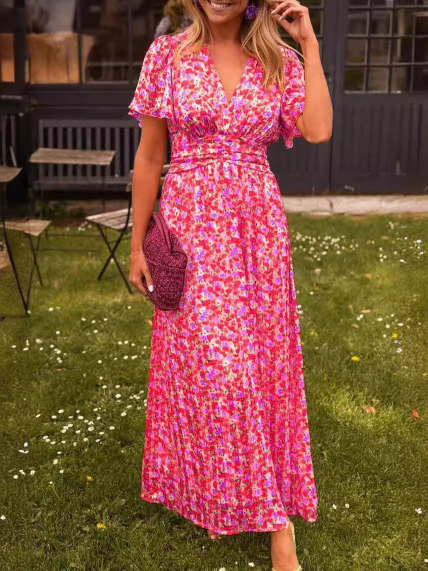 🔥Up to 69% OFF Today🔥Women Summer 2025 Elsie Classic V-Neck Floral Dress