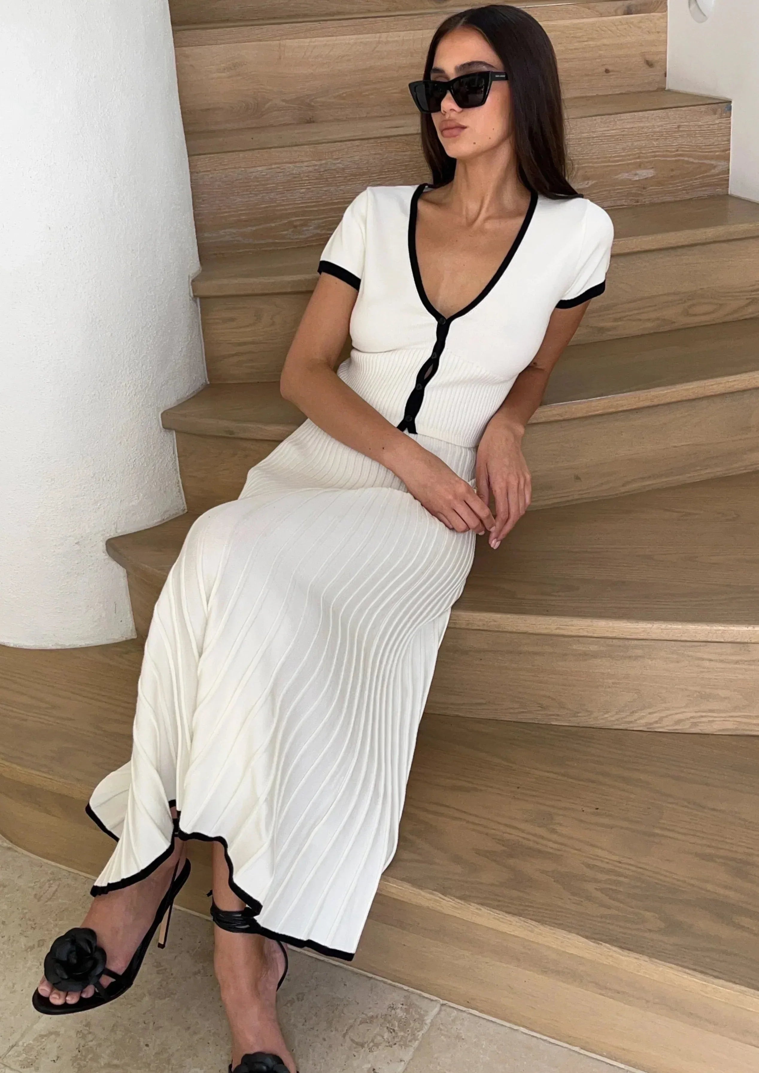 JOLENE Knit Top And Midi Skirt Set