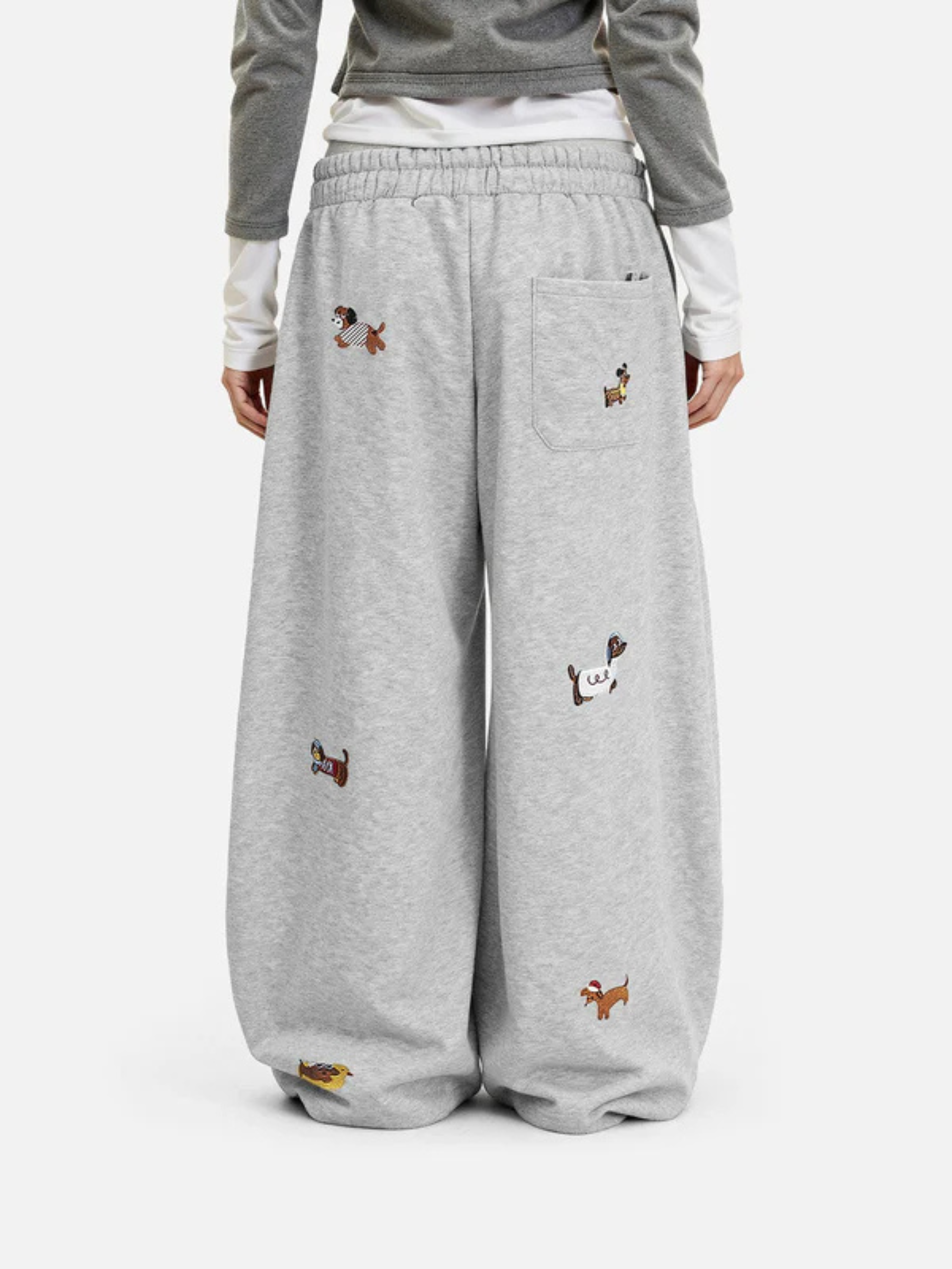 LAST DAY - 76%OFF🔥Embroidered Pup Barrel Sweatpants