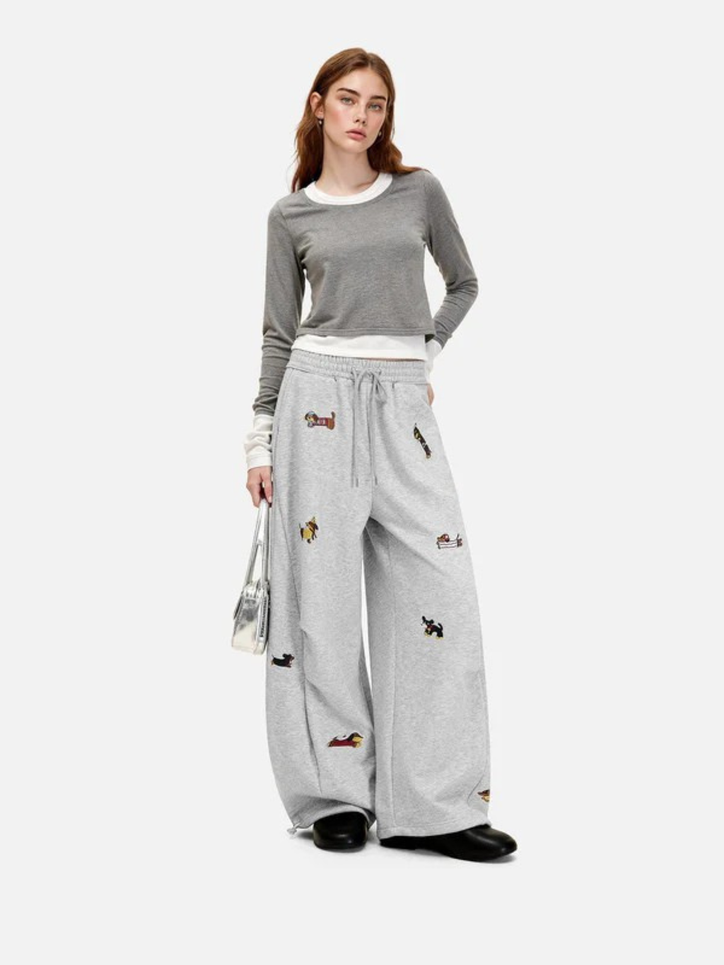 LAST DAY - 76%OFF🔥Embroidered Pup Barrel Sweatpants