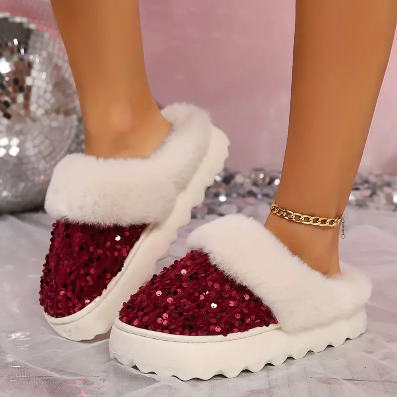 🔥 Stylish Soft Wool Lining Slip On House Shoes