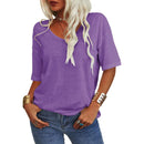Women's Solid Color V-Neck T-shirt [On Sale & Quick Ship!]